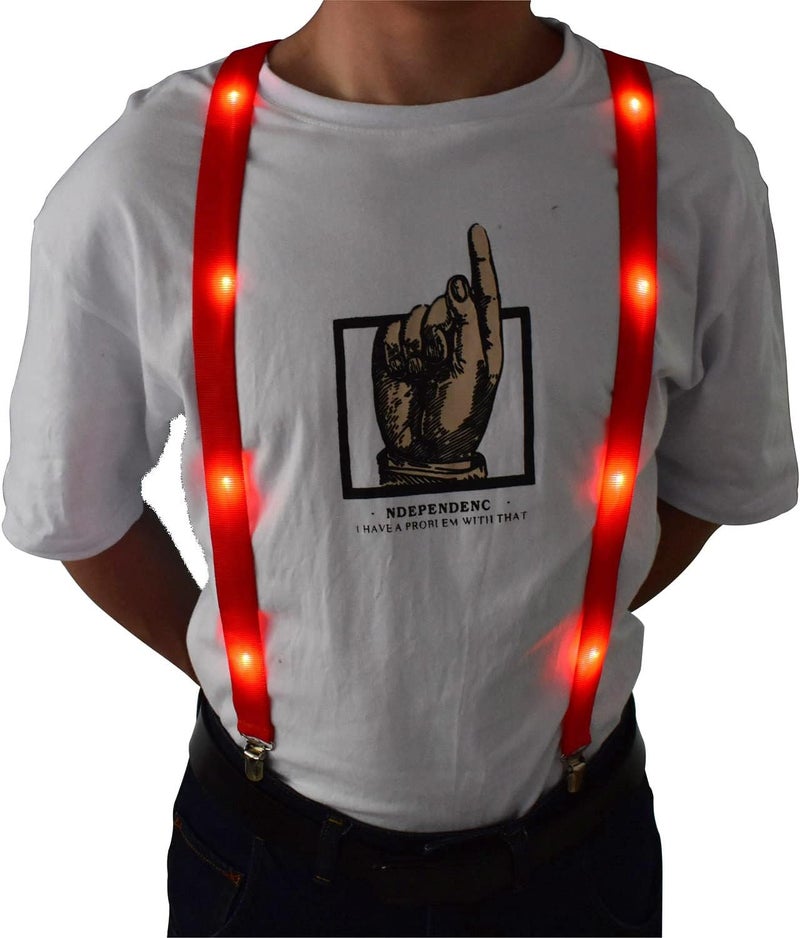 AMNQUERXUS LED Glow Light Up Christmas Suspenders Trouser Braces Y Shape Suspenders for Men Women - Image 1